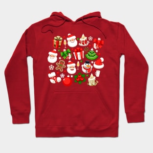 Christmas Seamless Pattern on Red Hoodie